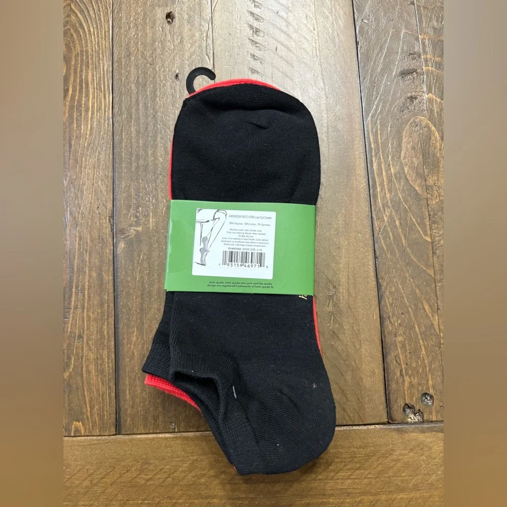 Kate Spade Low Cut White Socks with Black Polka Dots and Red Ladybug 3PK
